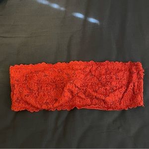 Aerie Bandeau Red Lace Bra